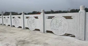咸阳芝麻白河道栏杆 石材栏杆