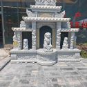 咸阳芝麻白中国黑石材套墓 花岗岩墓碑