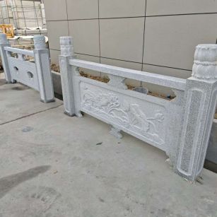 咸阳芝麻白河道栏杆 石材栏杆
