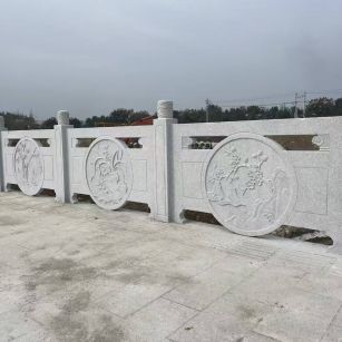 咸阳芝麻白河道栏杆 石材栏杆