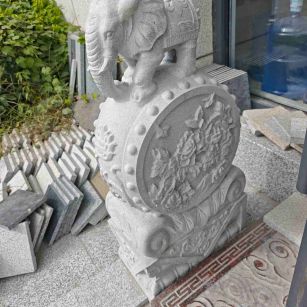 咸阳芝麻白抱鼓石 庭院抱鼓石