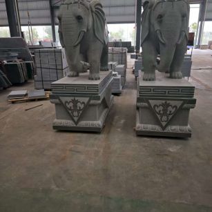 咸阳芝麻灰花岗岩对象 芝麻白芝麻灰大象