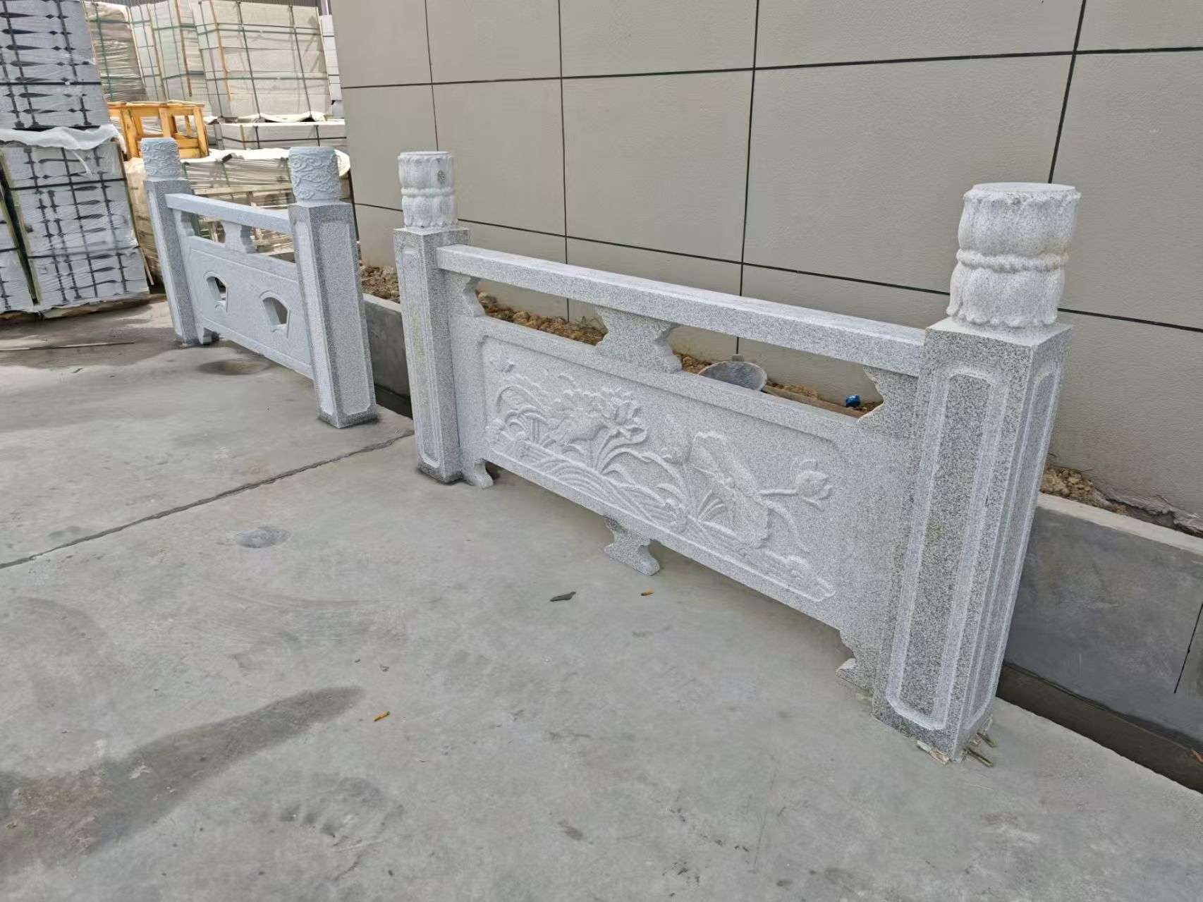 咸阳芝麻白河道栏杆 石材栏杆